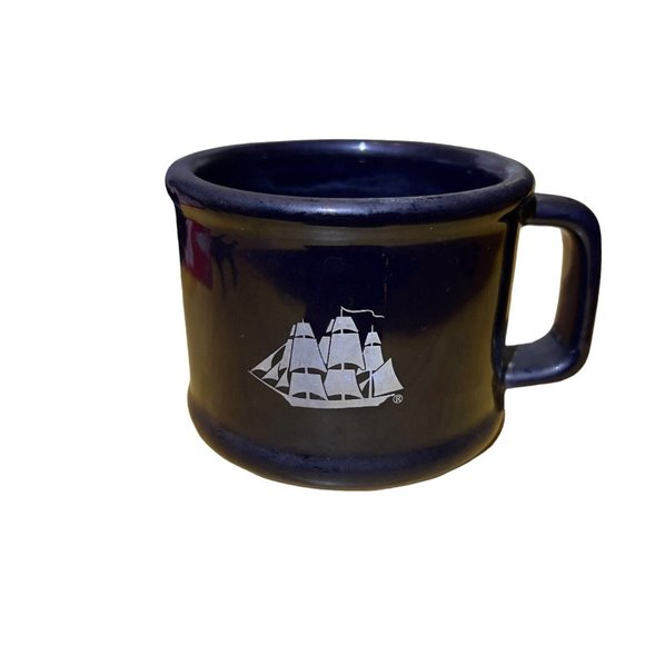 Vintage 1985 Old Spice SHAVING MUG Cobalt Blue Sailboat‎ Handmade Taiwan - Picture 1 of 7